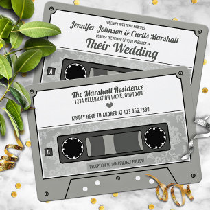 Retro Cassette Tape Wedding Invitation