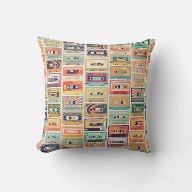 Retro cassette tapes cushion (Front)