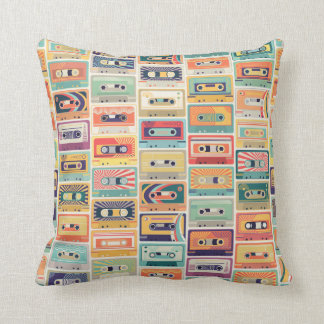 Retro cassette tapes cushion