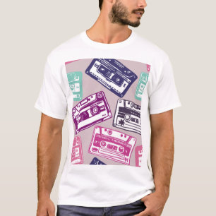 Retro cassette tapes, hand-drawn pattern. T-Shirt