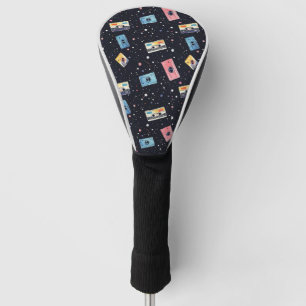 Retro Cassette Tapes in Cosmic Space Golf Head Cover