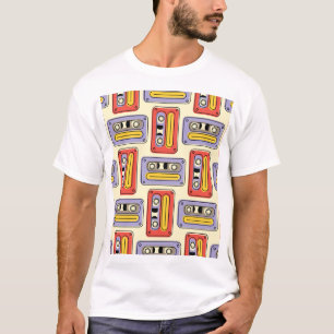 Retro cassette tapes: seamless pattern. T-Shirt