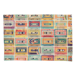 Retro Cassette Tapes Vintage Pattern. Pillowcase