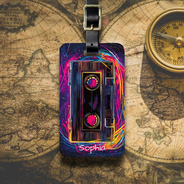 Retro Cassette Vibes Luggage Tag (Creator Uploaded)