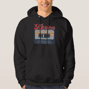 Retro Cassettes Mixtapes Merica Retro 1980s Vintag Hoodie