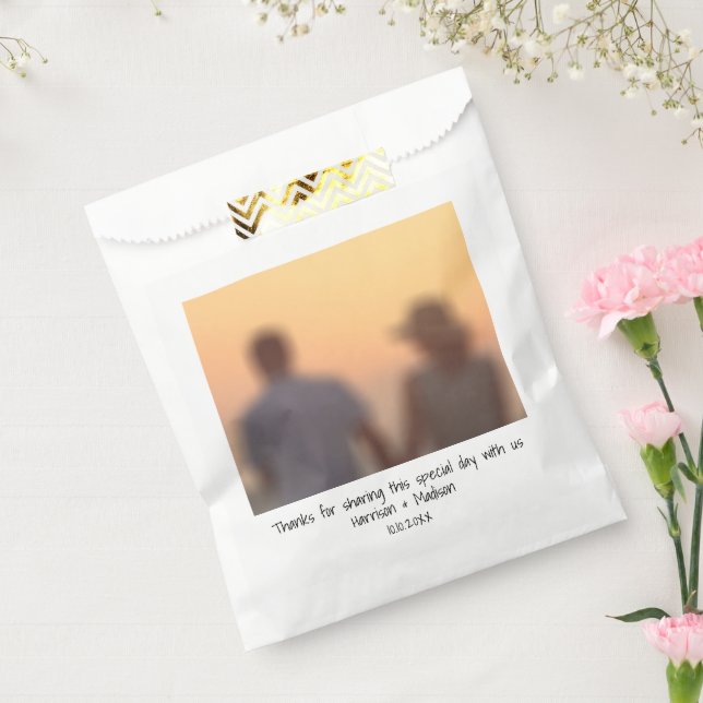 Retro casual instant photo names custom wedding favour bags (Sealed)