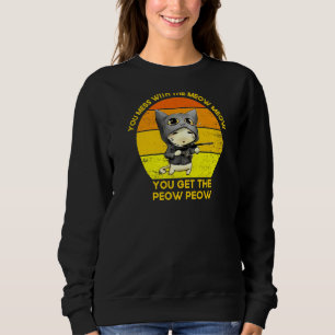 Retro Cat Armed Kitty Dad Feline Parent Furry Mum Sweatshirt