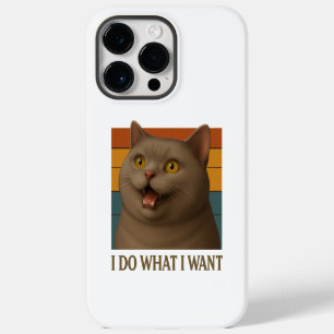 Retro Cat Attitude iPhone 14 Pro Max Case