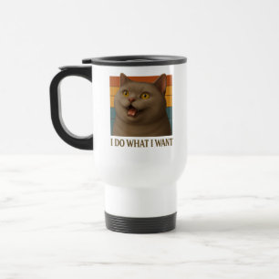 Retro Cat Attitude Travel Mug
