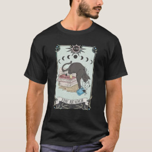 Retro Cat Books The Reader Tarot Card Halloween Re T-Shirt