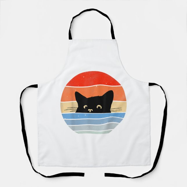 Retro Cat, Cat Lover, Cat Owner, Cute Cat Apron (Front)