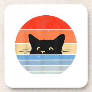Retro Cat, Cat Lover, Cat Owner, Cute Cat Coaster