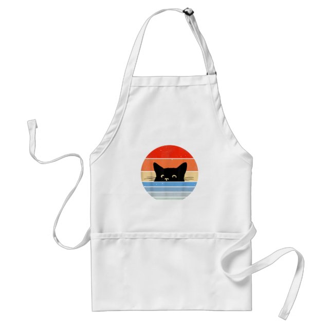 Retro Cat, Cat Lover, Cat Owner, Cute Cat Standard Apron (Front)