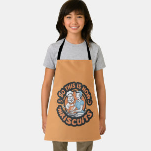Retro Cat Chef Maiscuits Baking Art Apron