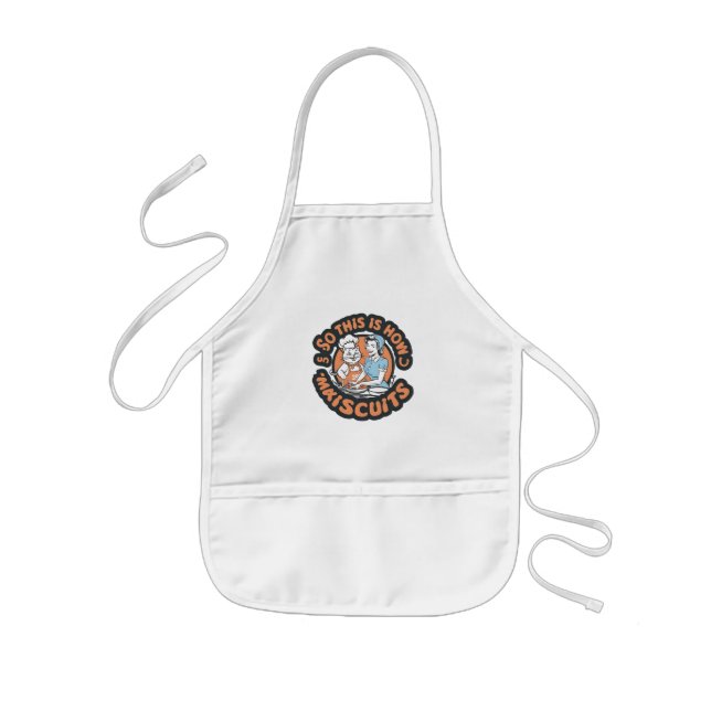 Retro Cat Chef Maiscuits Baking Art Kids Apron (Front)