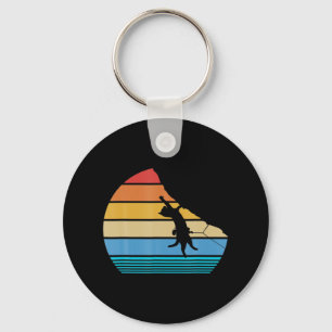 Retro Cat Climbing Meowtain Vintage Kitty Gift Roc Key Ring