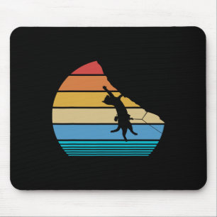 Retro Cat Climbing Meowtain Vintage Kitty Gift Roc Mouse Mat