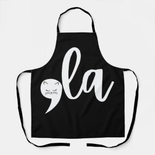 Retro Cat Comma La Kamala Harris 2024 Election Apron