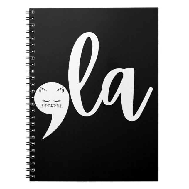 Retro Cat Comma La Kamala Harris 2024 Election  Notebook (Front)