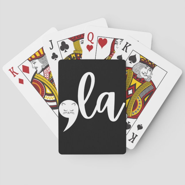Retro Cat Comma La Kamala Harris 2024 Election  Playing Cards (Back)