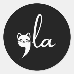 Retro Cat Comma La Kamala Harris For President 202 Classic Round Sticker