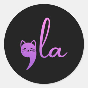 Retro Cat Comma La Kamala Harris For President 202 Classic Round Sticker