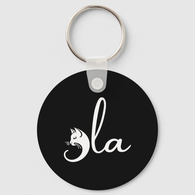 Retro Cat Comma La Kamala Harris For President 202 Key Ring (Front)