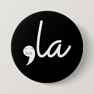 Retro Cat Comma La Kamala Harris For President 24 7.5 Cm Round Badge