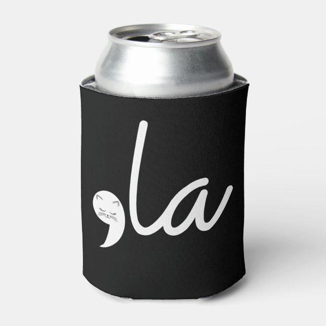 Retro Cat Comma La Kamala Harris For President 24 Can Cooler (Can Front)