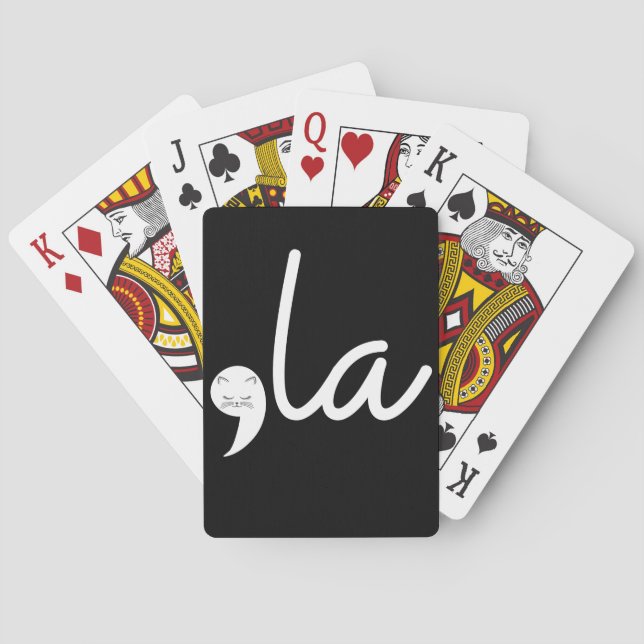 Retro Cat Comma La Kamala Harris For President 24 Playing Cards (Back)