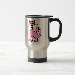 Retro Cat - Customised Travel Mug