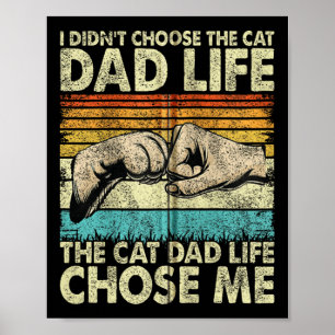 Retro Cat Dad For Men Funny Cat Dad Fathers Day Ca Poster