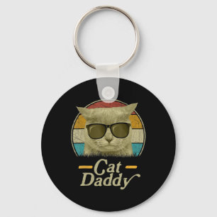 Retro Cat Daddy 80s 90s Style Cat Retro Cat Sungle Key Ring