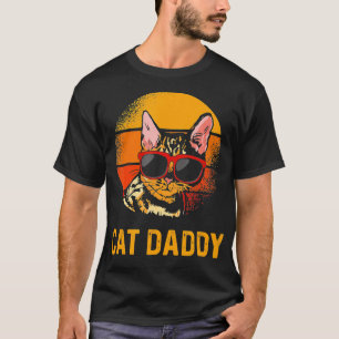 Retro Cat Daddy Vintage Style Cat Kitty Lover T-Shirt