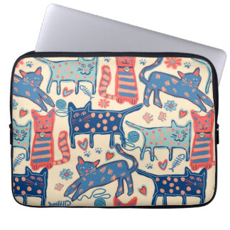 Retro Cat Design Laptop Sleeve