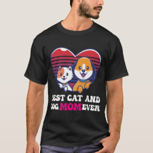 Retro Cat Dog Mom Cat Mama Furmama Puppy T-Shirt