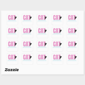 Retro Cat Grid — CAT Square Sticker