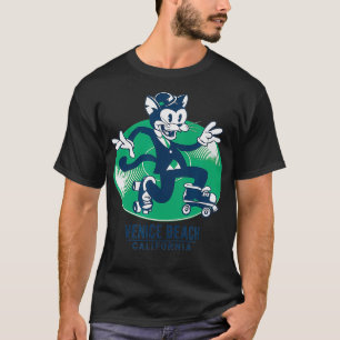Retro Cat in a Suit RollerSkating on a Record Veni T-Shirt