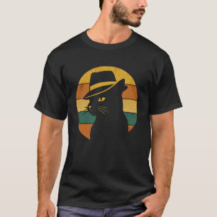 Retro Cat in Fedora Hat Vintage Style Graphic Men T-Shirt