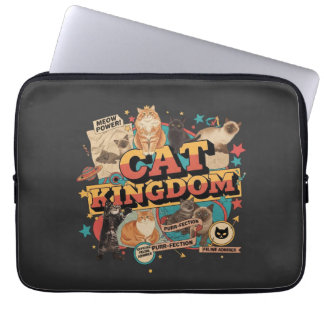 Retro Cat Kingdom Aesthetic - Vintage 90s Laptop Sleeve