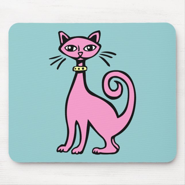 Retro Cat Mouse Mat (Front)