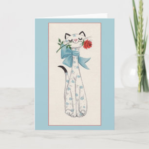 Retro Cat Note Card