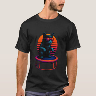 Retro Cat On Round Trampoline Trampoline Jumper T-Shirt