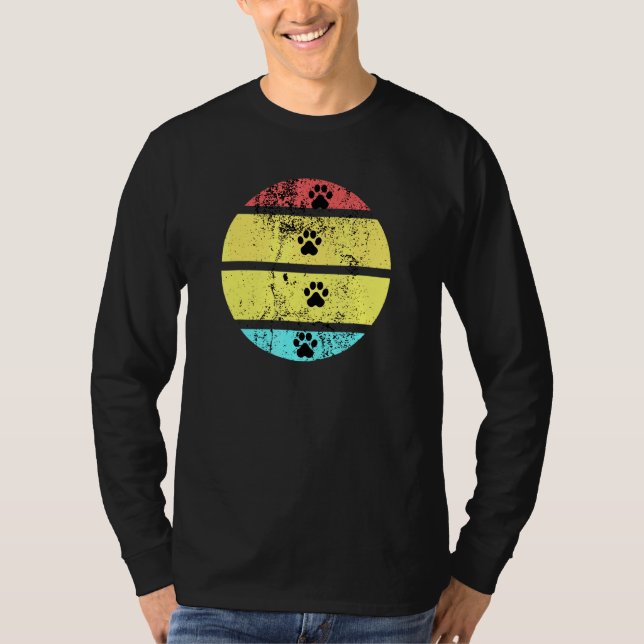 Retro Cat Paw Print T-Shirt (Front)