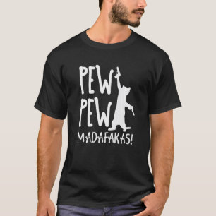 Retro Cat Pew Pew Madafakas Crazy Kitten Cats T-Shirt
