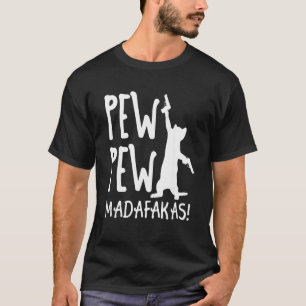 Retro Cat Pew Pew Madafakas Crazy Kitten Cats T-Shirt