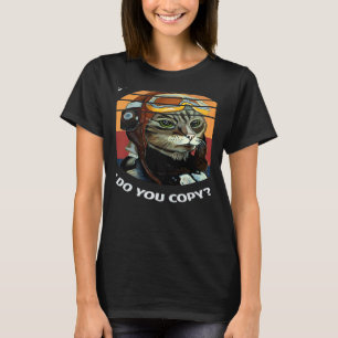 Retro Cat Pilot MEOW Kitty Owner Fur Parent Pet 2 T-Shirt