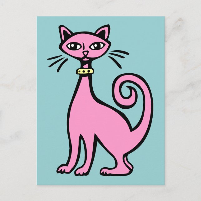 Retro Cat Postcard (Front)