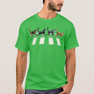 Retro Cat Rock and Roll Music Gift Men Women Funny T-Shirt