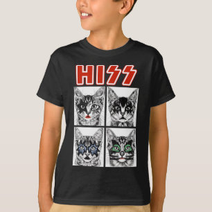 Retro Cat Rock Music Concert Band Men Kids Women F T-Shirt